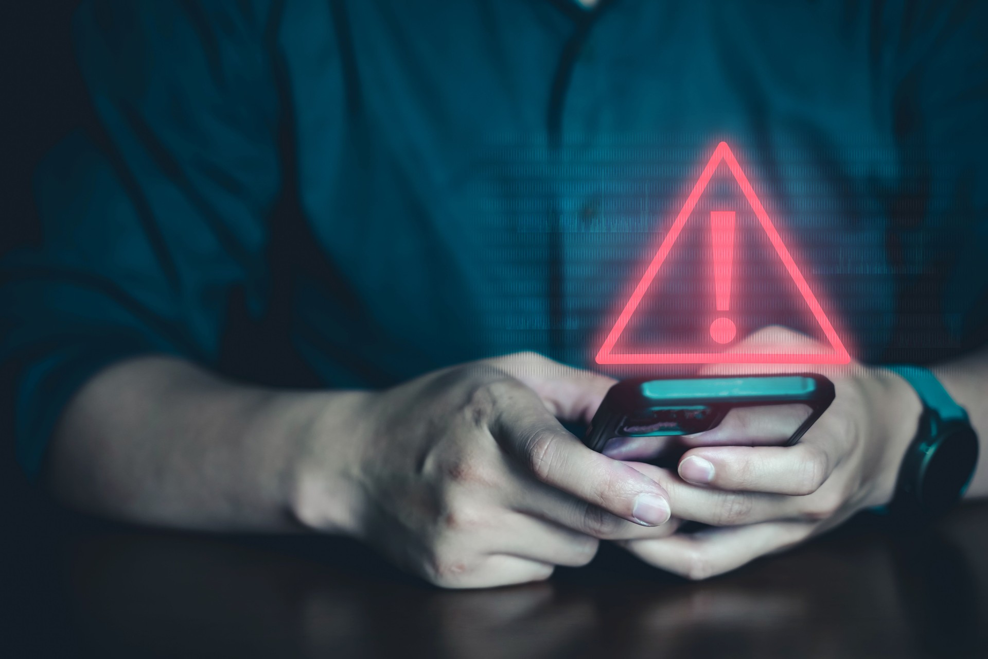 Alarma de alerta de advertencia de emergencia en Smartphone, Protección de red de datos, Alarma de virus.